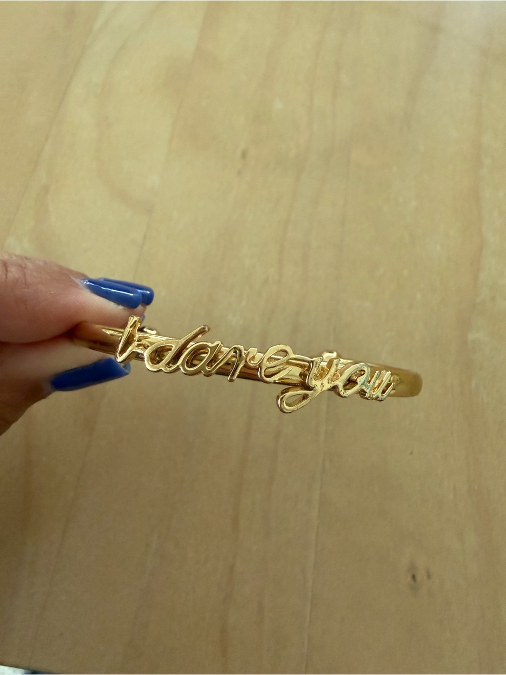kate spade Gold "I adore you" Script Bangle